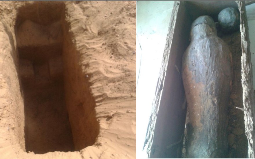 RockHewn Burial Shafts And 38 Symbolic Pots Discovered In Abusir