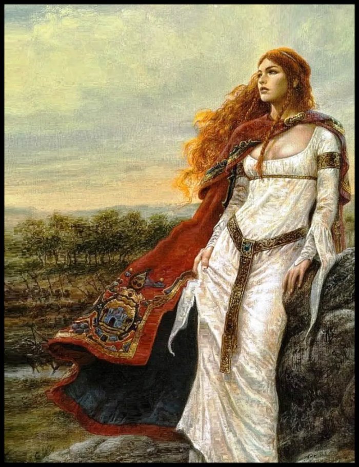 Painting of Queen Boudica (20th century, unknown artist). Ancient Pages