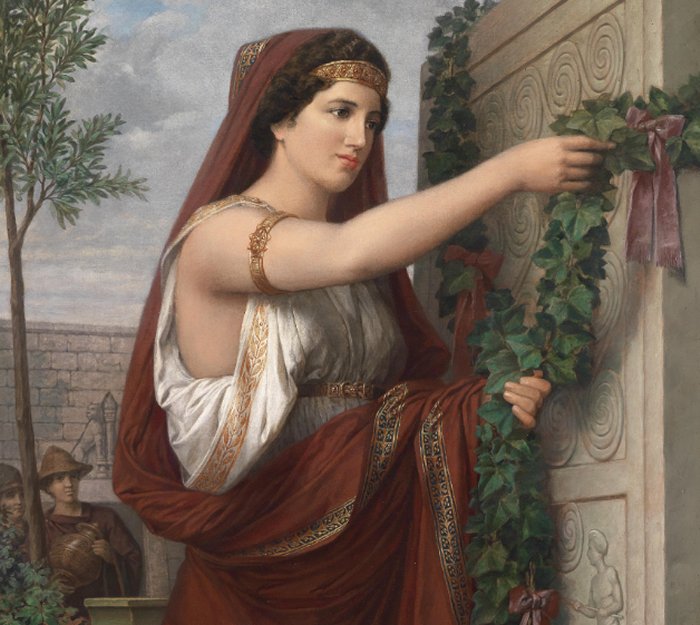 Vesta And Her Six Vestal Virgins Highly Venerated Goddess Of Hearth