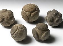 Five carved stone balls from Scotland (AN1927.2727-2731). Credits: Ashmolean Museum