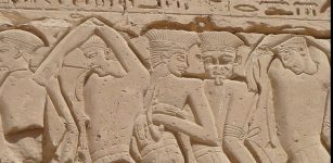 Relief from Medinet Habu depicting Philistine captives