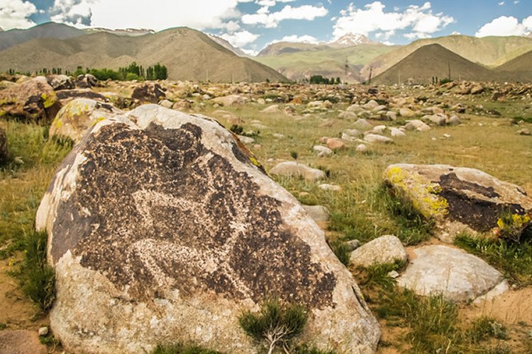 Ancient Petroglyphs Of Cholpon-Ata And Mysterious Balbals Figures That Guard Grave Sites, Kyrgyzstan
