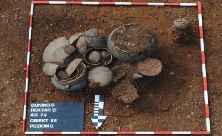 artifacts - 4000-year-old cemetery Silesia, Poland