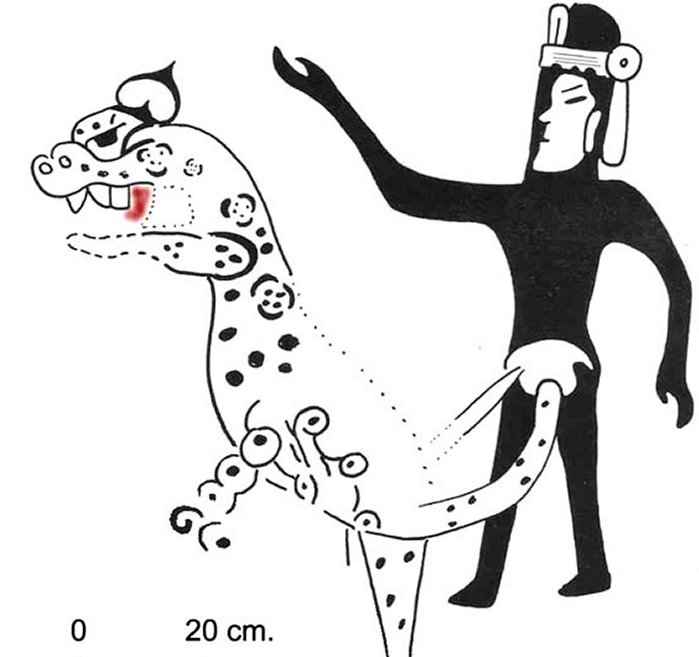 Mexican painting - drawing of above image. Photo credits: David Grove