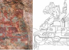 Mexican mural and its drawing. Photo David Grove