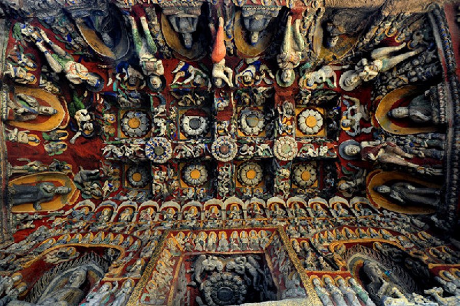The Yungang Grottoes richly decorated