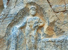 In the relief, Heracles has his crook in his right hand and a seven-headed snake in his left hand. It is one of the artifacts that should be taken under protection. Credits: DHA photo