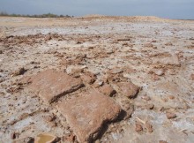 Pottery shards at a newly-discovered settlement on the Jiroft plain. Photo: Professor Peter Pfälzner