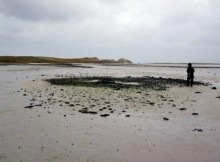 The remnants of the Bronze Age settlement at low tide at Tresness, Sanday, Orkney. Credits: University of Manchester