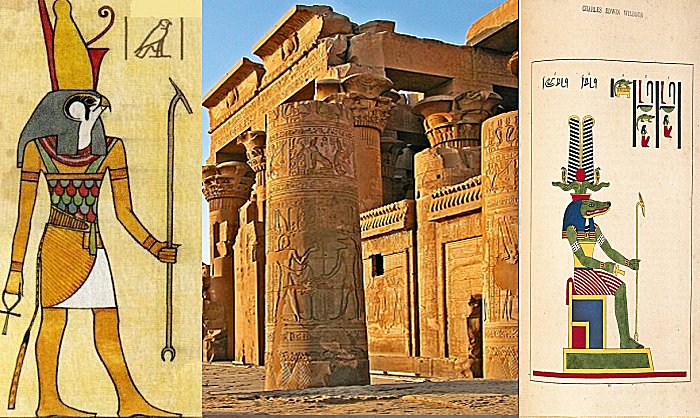 Unusual Double Temple Of Kom Ombo Dedicated To Crocodile God Sobek And Falcon-Headed God Horus Unusual Double Temple Of Kom Ombo Dedicated To Crocodile God Sobek And Falcon-Headed God Horus