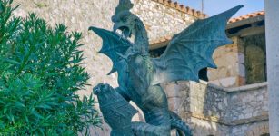 Rijeka Basilisk statue at the Trsat castle court