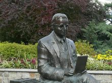 A memorial to Marian Rejewski, the mathematician who first broke Enigma and educated the British and French about Polish methods of cryptanalysis