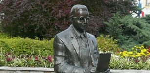 A memorial to Marian Rejewski, the mathematician who first broke Enigma and educated the British and French about Polish methods of cryptanalysis