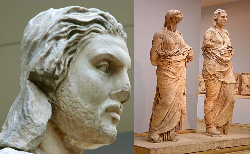 Are these statues depicting king Mausolus and his sister queen Artemisia?