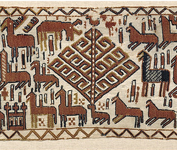 Fragment of the Överhogdal tapestry - Yggdrasil.