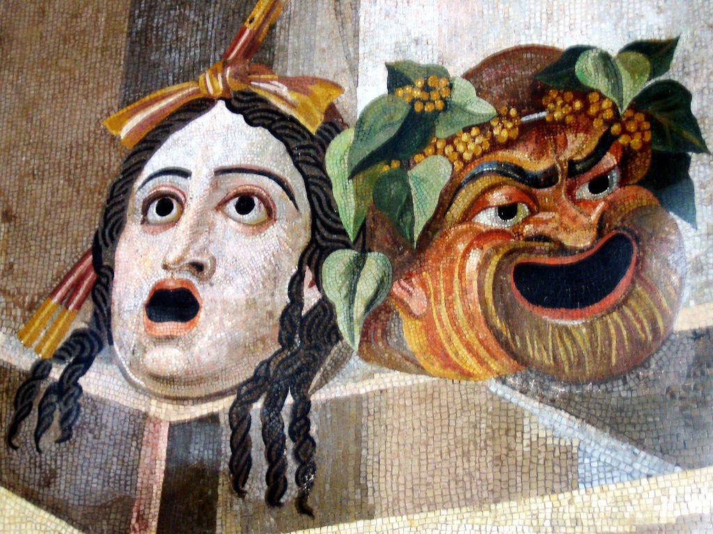 Tragic Comic Masks Hadrian's Villa mosaic. Image credit: Wikipedia