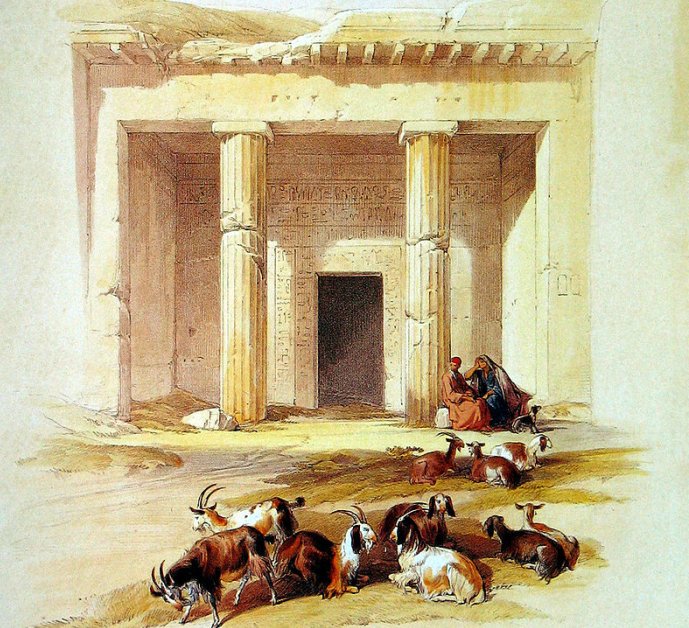 Entrance to a Tomb at Beni Hassan , David Roberts , 1838