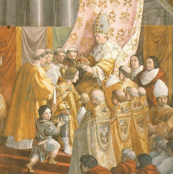Detail from The Coronation of Charlemagne by Raphael (1517)