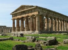 Paestum contains three of the most well-preserved ancient Greek temples in the world; two Hera Temples . Image via wikipedia