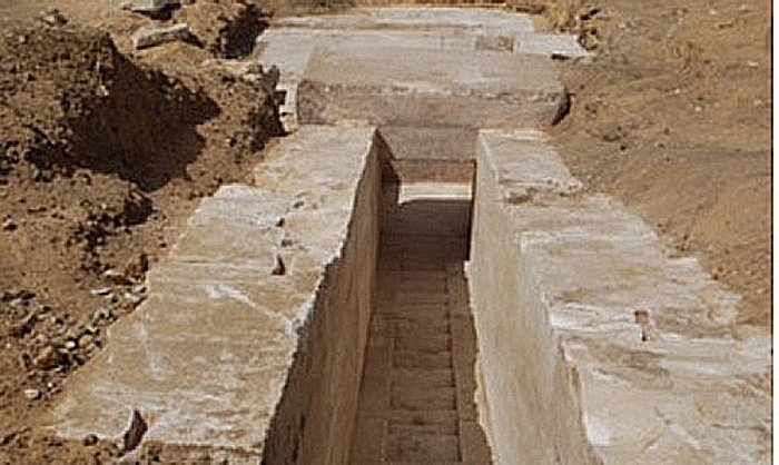 The newly discovered corridor in Dahshour. Photo courtesy of the Ministry of Antiquities