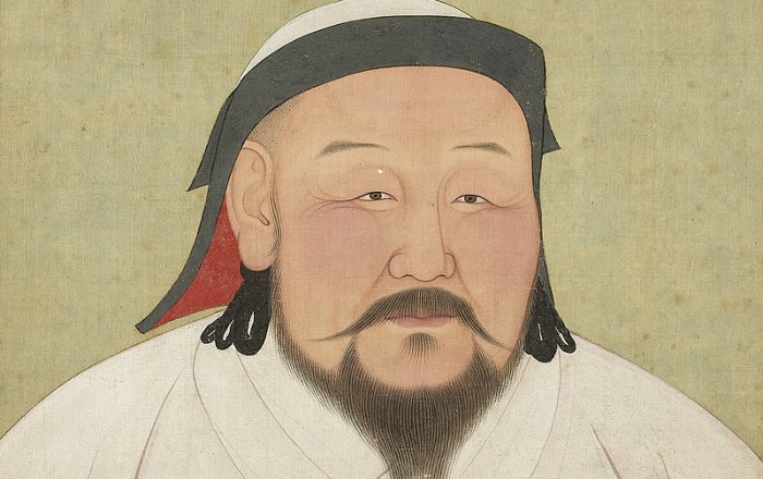 Post-mortem portrait of Kublai Khan; made to make him appear about 30 years younger.