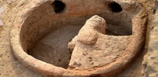 An oval furnace with a hub in the middle for keeping the crucible where artisans kept the copper ingots before fashioning them into artefacts. The furnace has holes for aeration and for inserting tuyeres to work up the flames. Photo:V.V. Krishnan