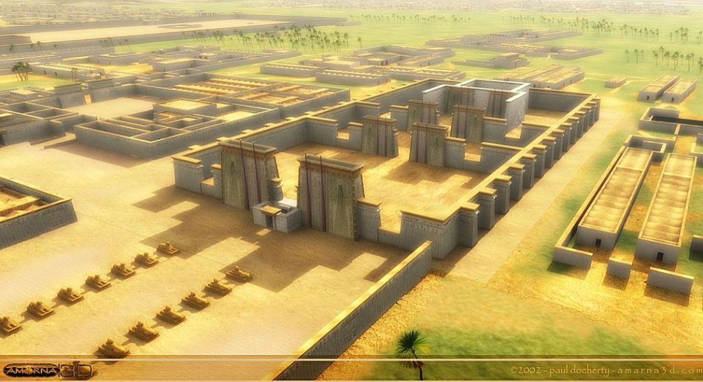 Ancient Egyptian Capital Tell El-Amarna Mapped Through Satellite Imagery System The Small Aten Temple This view is roughly easterly in direction and shows the Small Aten Temple which was close to the Pharaoh’s quarters on the left. Credits: Paul Docherty Principal Lecturer in 3D CG Teesside University