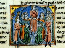Godfrey of Bouillon being created the Lord of the city. Histoire d'Outremer by William of Tyre. Image via Wikipedia