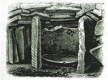 This is drawing of ther interior, from c 1870 by Eugene Conwell, who discovered the structure.