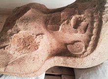 This statue was uncovered at a citadel gate complex in Turkey by U of T archaeologists leading the Tayinat Archaeological Project (photo courtesy of the Tayinat Archaeological Project)