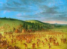 “Indian Ball Game” by George Catlin (courtesy Smithsonian American Art Museum)