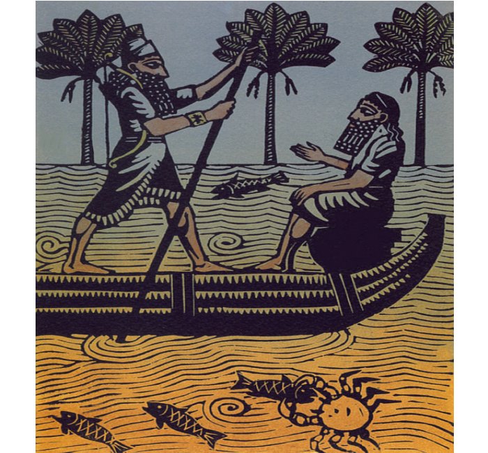 Gilgamesh is ferried across the Waters of Death