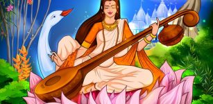 Saraswati - Hindu Goddess Of Knowledge, Learning And Vedic Symbol Of Speech, Vach