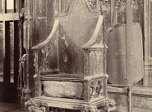 Coronation Chair With Stone of Scone. Image licensed under Creative Commons by Cornell University Library