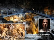 avgi and Theopetra Cave at Thessaly, in central Greece