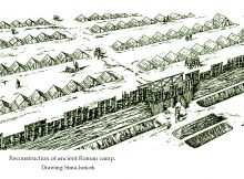 Reconstruction of ancient Roman camp. Drawing: P. Sima-Juricek