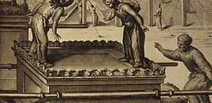 The Ark of the Covenant as depicted in a Bible from 1728.