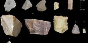 This image provided by the Sharma Centre for Heritage Education, India in January 2018 shows a sample of artifacts from the Middle Palaeolithic era found at the Attirampakkam archaeological site in southern India (Photo: AP via Daily Sabah