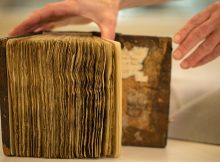 6th century translation of a book by the Greek-Roman doctor Galen. Image credit: (Farrin Abbott / SLAC National Accelerator Laboratory