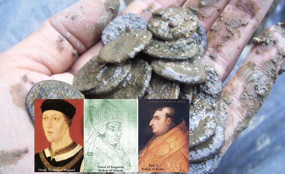 Coins found during an excavation © Cotswold Archaeology