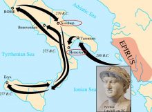 Pyrrhus victory at the battles of Heraclea in 280 BC and Asculum in 279 BC