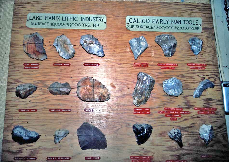 Some of the fragments discovered at Calico Early Man site. Image credit: www.barstowca.org