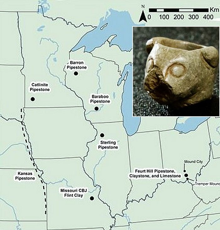 Locations where the owl pipes were discovered