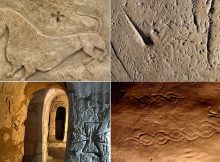 Inscriptions, drawings on the walls of Basarabi Caves