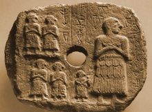 This relief commemorates the construction by Ur-Nanshe of a temple dedicated to Ningirsu, tutelary god of the city of Lagash. Image credit: Metropolitan Museum of Art , New York