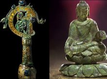 The Helgö Treasure: Bronze Buddha Statue, Coptic Scoop And A Crozier Depicting Biblical Tale Of Jonah