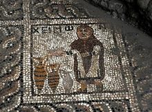 Mosaic found by workers in Turkey.