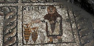 Mosaic found by workers in Turkey.