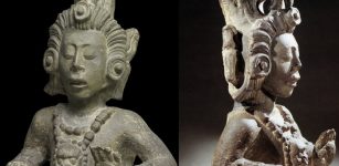 Maize god, Temple 22, Copan.