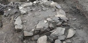 The likely foundation for the altar where St. Olaf’s coffin was placed in 1031. Image credit: NIKU